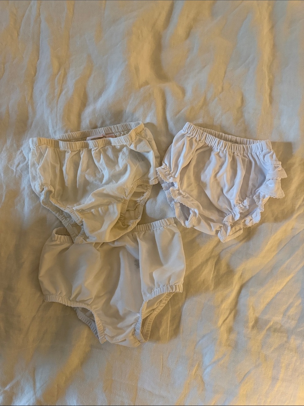Soft White Baby Bloomers Trio - Comfortable Cotton Underwear